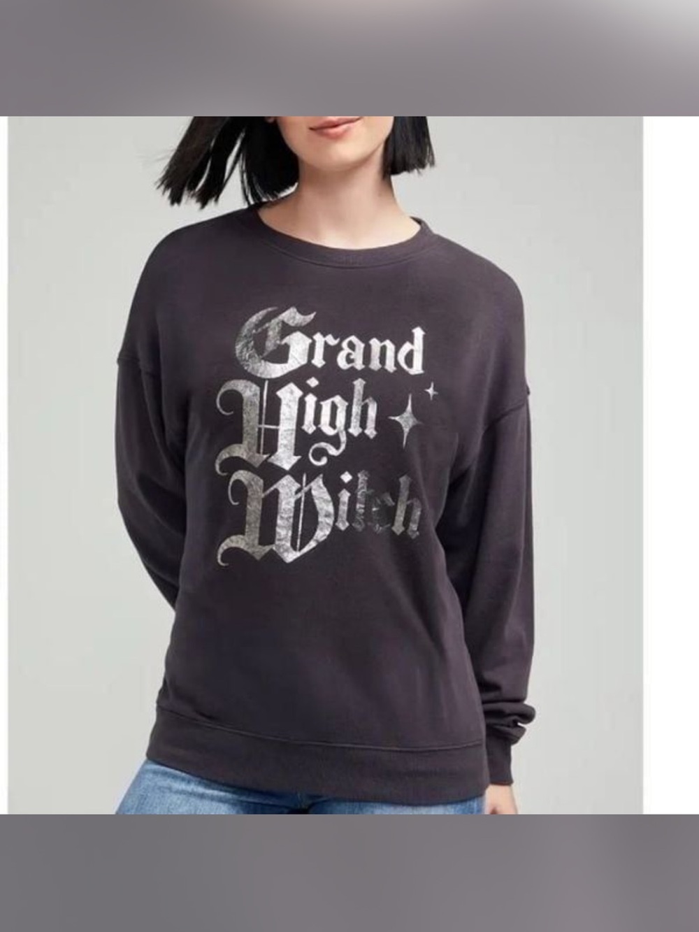 142. NWT WILDFOX LA Graphic 'Grand High Witch' Black Pullover Sweatshirt